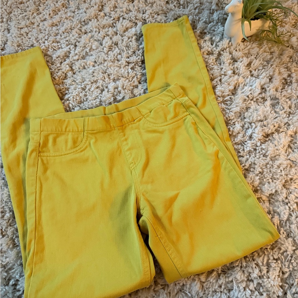 Vibrant Uni Qlo search very cute fitted pant stretchy comfy Yellow Pants